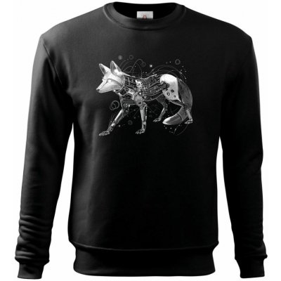 Kyber Liška bílý potisk mikina ESSENTIAL – Sleviste.cz