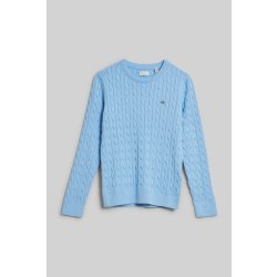 Gant Shield Cotton Cable C-neck modrá