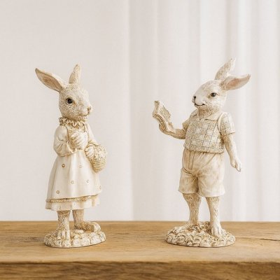 G. WURM Figurka zajíc s knížkou polyresin 2 druhy Holka – Sleviste.cz
