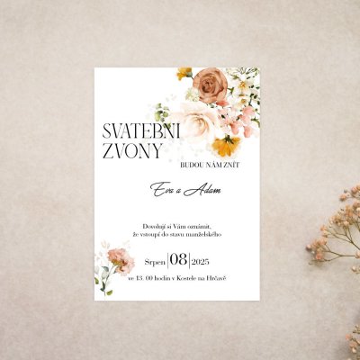 Svatební oznámení Pestrobarevná kytice 1 – Sleviste.cz