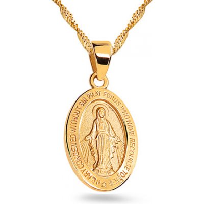iZlato Forever Zlatý medailon Panny Marie s textem v angličtině IZ19191 – Zboží Mobilmania