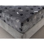 Xpose Mikroplyš prostěradlo TLAPIČKY Exclusive šedé 90x200 – Hledejceny.cz