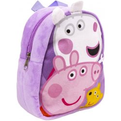 CurePink Dětský plyšový batoh Peppa Pig Prasátko Peppa Přátelé 2100004317