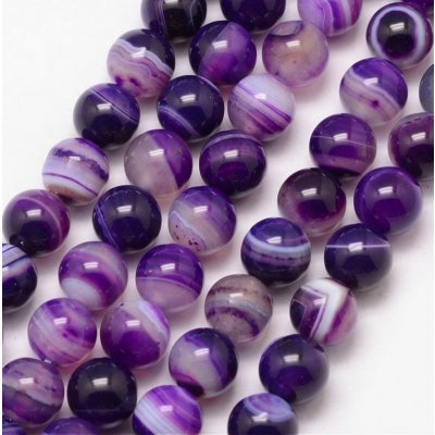 Achát fialový 10 mm (návlek 36 - 38 korálků) – Zboží Mobilmania