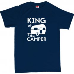 King of the camper karavan pánské tričko s potiskem 401 modrá navy bílá