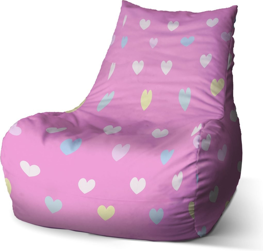 Sablio sedací vak Bean Srdce na růžové 60 x 70 x 70 cm
