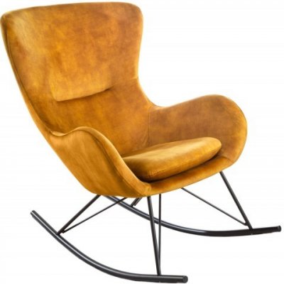 Interior DE Houpací křeslo SCANDINAVIA SWING tmavě žluté sametKRS43143 – Zboží Dáma