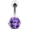 Piercing Šperky4U stříbrný piercing do pupíku se zirkonem BP01025-A