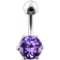 Šperky4U stříbrný piercing do pupíku se zirkonem BP01025-A