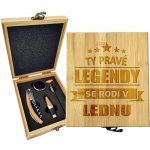 Sablio Dárková sada na víno Ty pravé legendy se rodí v lednu: 147×168×49 mm – Hledejceny.cz