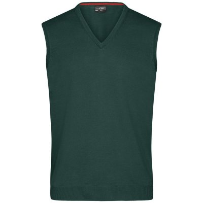 James & Nicholson pánský svetr bez rukávů JN657 Lesní zelená