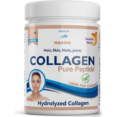 Swedish Nutra Collagen 10 000 Pure Peptide Hydrolyzovaný rybí kolagen prášek 300 g – Hledejceny.cz