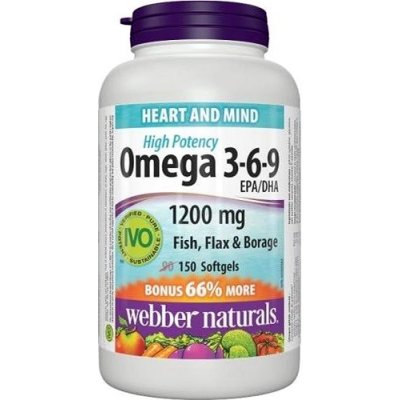 Webber Naturals Omega 3-6-9 High Potency 1200 mg 150 tablet