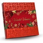 Selllot Výběr belgických pralinek Belgian v červeném papíru s vánočním rukávkem Veselé Vánoce 200 g – Zboží Dáma