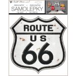Anděl Samolepicí plastická cedulka Route 66 31 x 38 cm 15059 – Zbozi.Blesk.cz