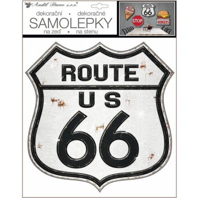 Anděl Samolepicí plastická cedulka Route 66 31 x 38 cm 15059 – Zbozi.Blesk.cz