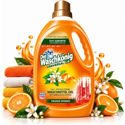 Waschkönig Universal Orange Spanien XXL Gel na praní bílého a barevného prádla 110 PD – Sleviste.cz