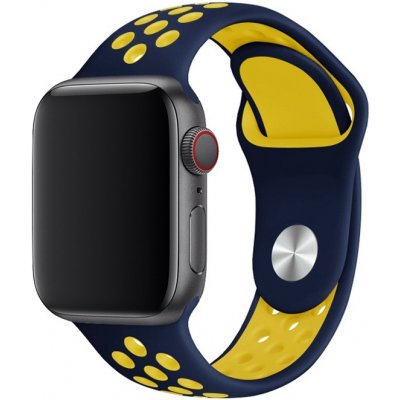 AW Sportovní řemínek na Apple Watch - Modro-žlutý Šířka uchycení řemínku: 38/40/41mm, Délka řemínku: Dámský - S/M (12 - 18cm) Modro-žlutý IR-AWSPRT45 – Hledejceny.cz