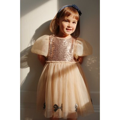 Šaty tylové s nabíranými rukávy MEI Smoke Gray Konges Slojd – Zboží Dáma