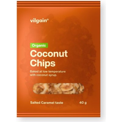 Vilgain Kokosové chipsy BIO slaný karamel 40 g – Zboží Dáma