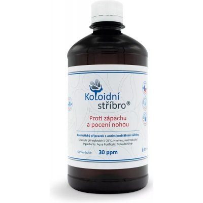 Koloidní stříbro Proti zápachu a pocení nohou, 30ppm sprej 500 ml PLAST