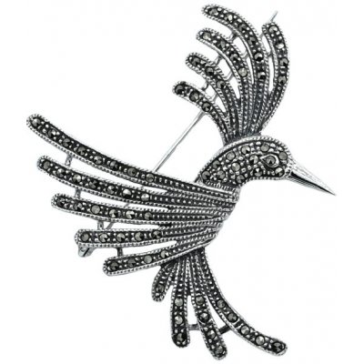 Vorlové Šperky stříbrná brož kolibřík M008 – Zboží Mobilmania