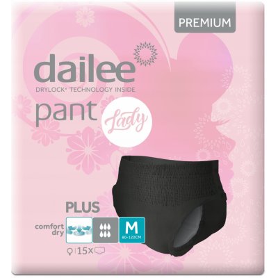 Dailee Pant Lady Premium Plus L 15 ks Black