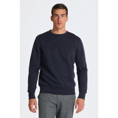 GANT EMBOSSED SWEAT C-NECK modrá – Zboží Mobilmania