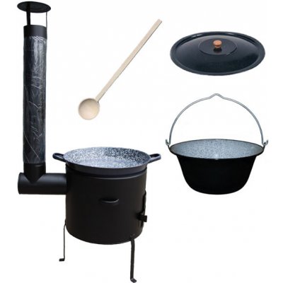 Perfect Home kotlík na guláš smalt 1,2 mm 16 l pánev smalt 42 cm Home Cook kotlina 39 cm CLASSIC KOV Home Cook poklice smalt 44 cm vařečka 50 cm Smrek – Hledejceny.cz