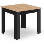 Textilomanie Jídelní stůl MADO černý s deskou v dekoru dub artisan 80 x 80cm – Zboží Dáma