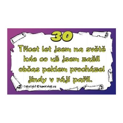 Průkaz 30 pro muže – Zbozi.Blesk.cz