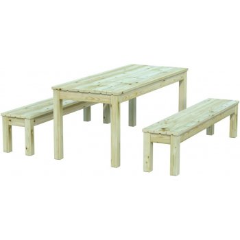 Dřevěný zahradní stůl s lavicemi PALMAKO SANNE 18 zelená impregnace