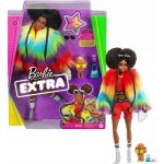 Barbie Extra s afro a duhovou bundou včetně mazlíčka – Zboží Dáma