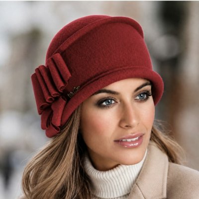 Krumlovanka Dámská zimní čepice 100%vlna Woolmark W-0310/144 vínová – Hledejceny.cz