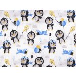 Bavlněná plenkovina / mušelín tučňák 2 (24T) modrá