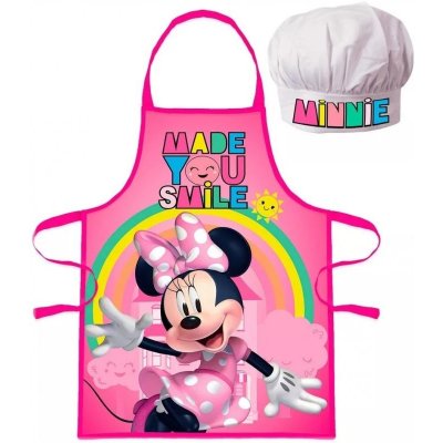 Euroswan zástěra s kuchařskou čepicí Minnie Mouse Disney motiv s duhou