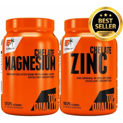 Extrifit Magnesium Chelate 120 kapslí + Zinc Chelate 100 kapslí – Hledejceny.cz