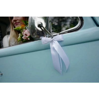 PartyDeco PartyDeco Svatební dekorace na auto - Saténové mašle 4 ks – Zboží Dáma