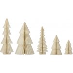 Bloomingville Vánoční dekorace Milan Wood Trees – set 5 ks, přírodní barva, papír – Hledejceny.cz