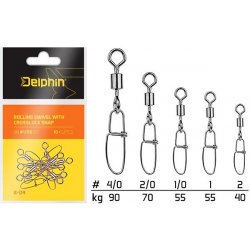 Delphin Rolling Swivel with Crosslock Snap vel.2 40kg 10ks