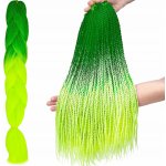 Vlasy Kanelové syntetické Copánky ombre Zelená – Zboží Dáma