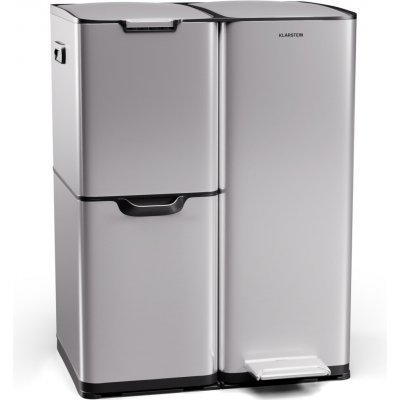 Klarstein Tiyo 3 v 1, odpadkový koš, 60 litrů, vyjímatelný koš, měkké zavírání KG28-I-60b-stainless – Zboží Dáma