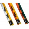 Pásek ke kimonu Judo půlené barevné pásky s nášivkou a výšivkou, Žluto-oranžová, MASUTAZU