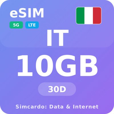 Itálie Mobilní Internet - eSIM 10GB 30 dní datová SIM karta – Zboží Živě
