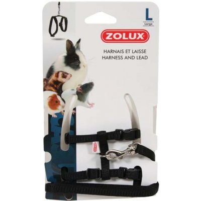 Zolux postroj s vodítkem L černý pro hlodavce – Zboží Dáma