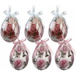 Clayre & Eef 6ks dekorace závěsné vajíčko s růžemi Spring Egg - Ø 7*10 cm – Hledejceny.cz