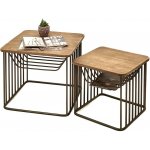 Clayre & Eef Sally 2 ks Granitová antik / Dřevo 53 x 53 x 44 42 x 42 x 38 cm – Hledejceny.cz