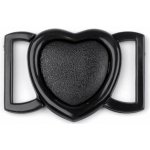 Plavkové zapínání srdce šíře 20 mm plastové - černá (2 pár) – Zboží Dáma