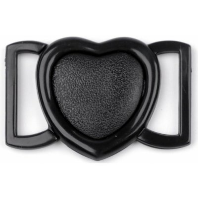 Plavkové zapínání srdce šíře 20 mm plastové - černá (2 pár) – Zboží Dáma