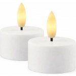 SIRIUS Sada LED čajové svíčky na baterie Sille Tealight, Ø 4,5 × 2,2 cm, bílé, z pravého vosku, balení 2 ks – Zbozi.Blesk.cz